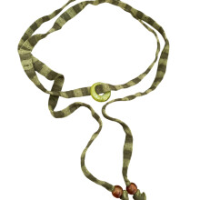 Artistic Hand Braided Striped Cotton Necklace Trendy-Green