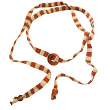 Vibrant Stripe Design Cotton Cord Necklace Allergy Proof-Red