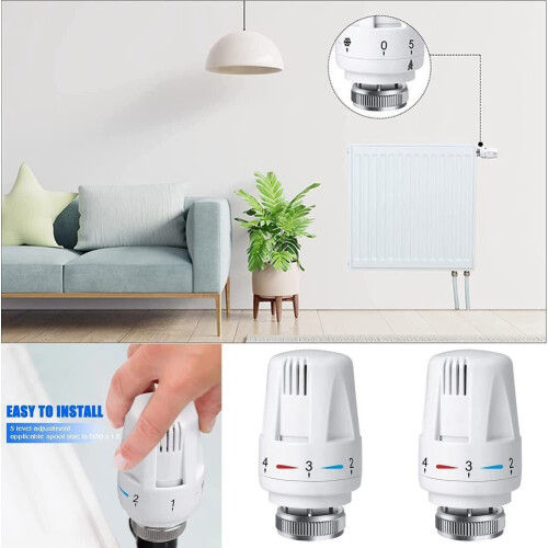 Radiator Valves Replacement for Central Heating, Thermostatic Valve Head with Liquid Sensor and Stable Performance, Supports Automatic Temperature 2