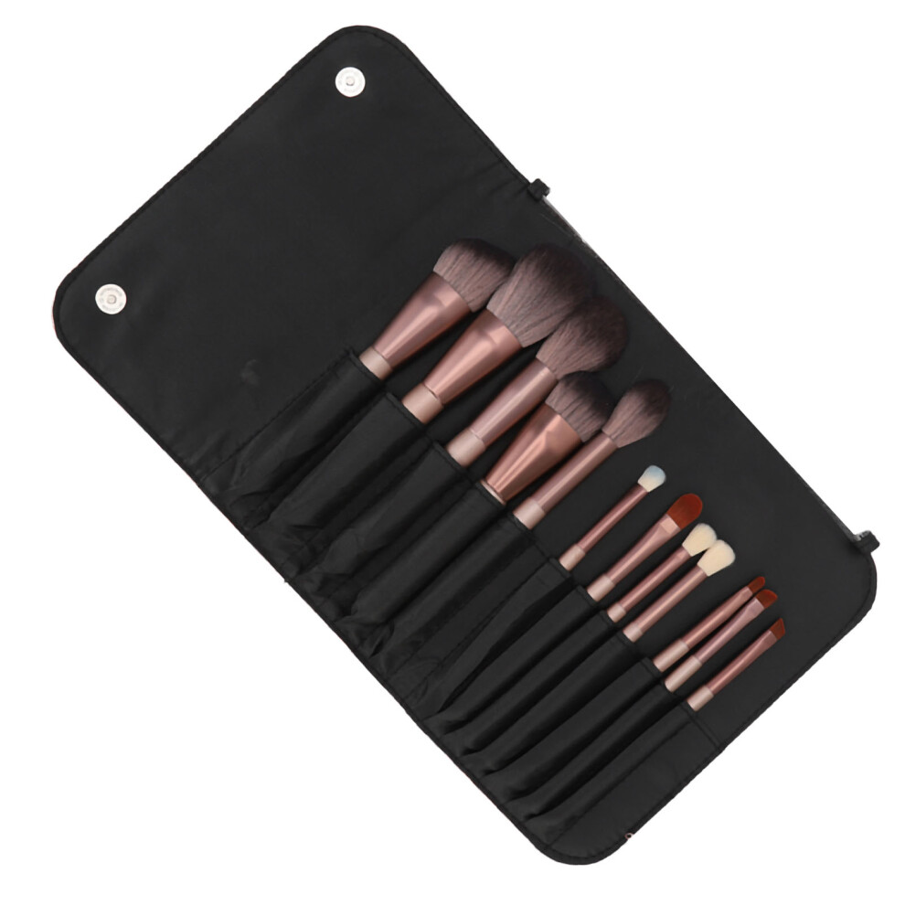 12pcs Synthetic Makeup Brush Set with PU Leather Storage Bag