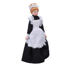 12 Dollhouse Miniature Maid Doll 16cm Ceramic & Cloth DIY Accessory