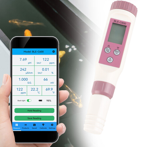 Water Quality Sensor Pen 7 in 1 Bluetooth Tester pH TDS EC ORP SG Salinity Temp 2