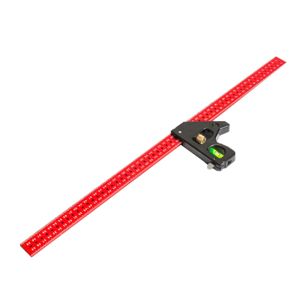 Aluminum Straight Rule 90/45 Degree Measuring Tool With Leveling And Needle Upgrades Woodworking Combination Rule 60Cm 9189345480249