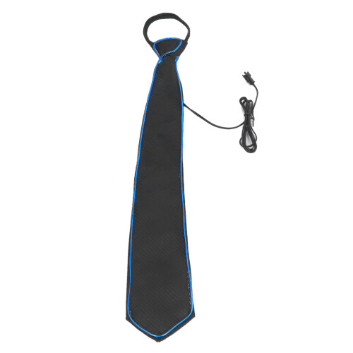 Neon in the Dark Tie with Multimode LED Lighting, Glow Necktie Equipped with Adjustable Sensitivity and Concealed Controller, Battery Powered for 1