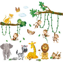 Safari Animal Jungle Wall Stickers - Peelable Wall Decals for Kids' Rooms & Nurseries