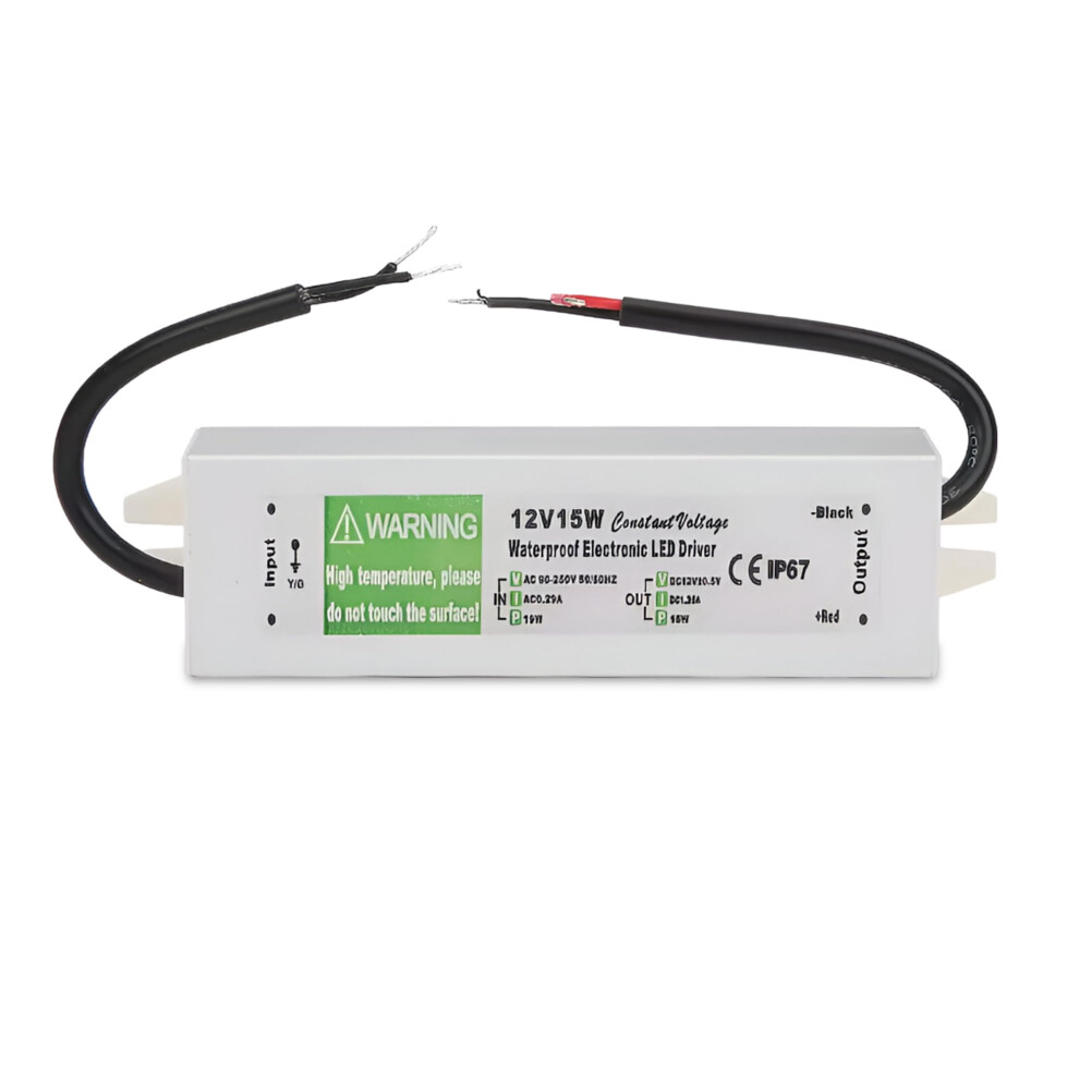 Dc 12V Ip67 15W Led Power Supply Driver, Waterproof Ac 90250V For Led Strip 9347817004533