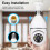 Panorama WiFi Security Bulb Camera Motion Alerts 1080P 8
