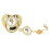 Capezzo: Biberon portatile con corona dorata, design con strass e catena clip 2