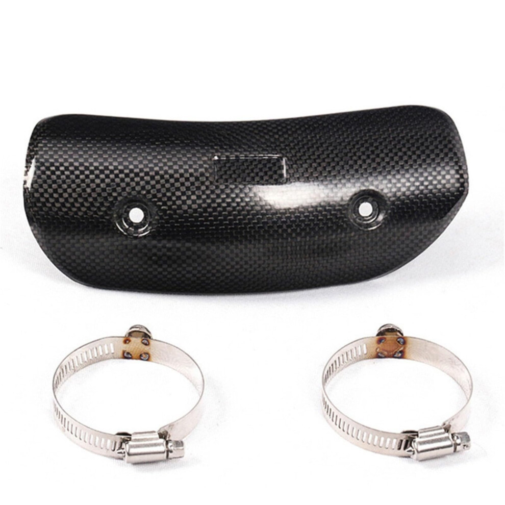 Motorcycle End Silencer Motorcycle Exhaust Pipe Carbon Fiber Protection Heat Shield Cover Antiscalding Cover Motorcycle Silencer (Color: Lak) 9382693687708