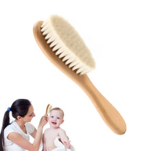 Natural Baby Hair Brush EcoFriendly Wood Hairbrush With Safe Wooden Handle And Goat Bristles For Cradle Cap Treatment