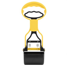 Pooper Scooper Long Handle Easy Clean OneHand Pet Waste Picker for Dogs Cats Puppy Yellow