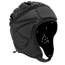 Headguards Soft Protective Adjustable Helmet Headgear with Fastening Tape Shockproof Football Helmet for Adults, Black Football