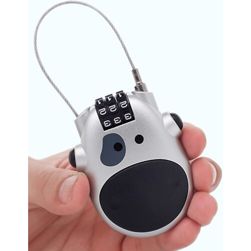 4digit combination cable lock, heavyduty, telescopic steel core, secure for motorcycles, helmets, silver/white 2