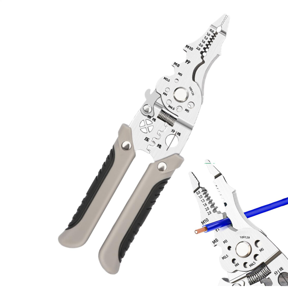 Foldable Crimper And Stripper, Electric Wire Cutter Foldable 18In1 Ergonomic Wire Cable Cutter 9382693688187