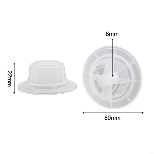Fan Blade Fixing Nut 50x22mm White, Secure Reverse Thread for Table, Wall and Floor Fans 2