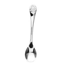 Cute Bear Pattern Stainless Steel Spoon Dishwasher Safe Portable Metal Cutlery for Encourages Self Feeding Fun Design for Enjoyable Mealtime