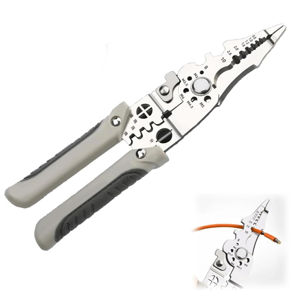 Multifunctional Wire Stripper, Crimping Cable Cutter, Stainless Steel Wire Stripper, And Crimping Pliers 9382693688477