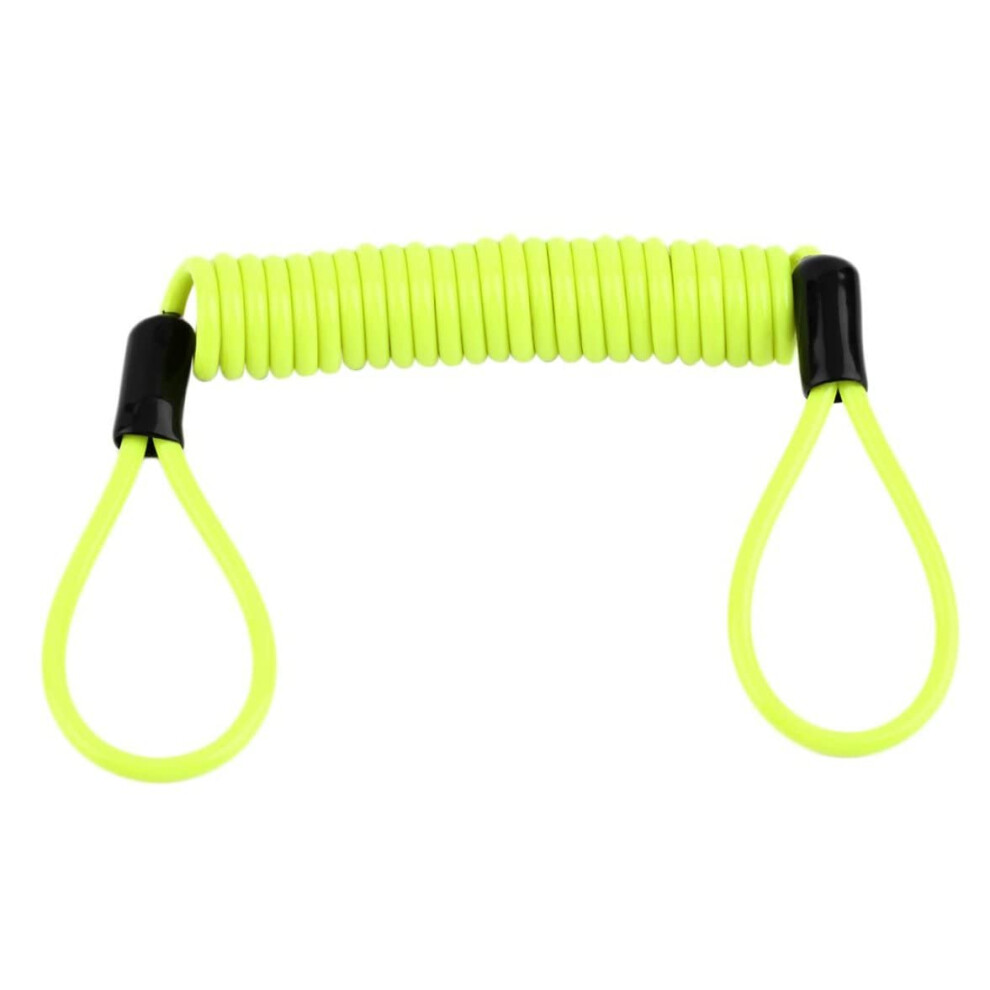 Disc Lock Reminder Cable Alarm Lock Safety Spring Reminder Cable For Scooter Motorcycle Bike Brake Disc Fluorescent Security Green 9382693688859