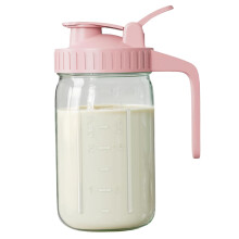 Breast Milk Pitcher With Lid And Handle 32 Oz Capacity Anti Leak Dishwasher And Fridge Safe Pink