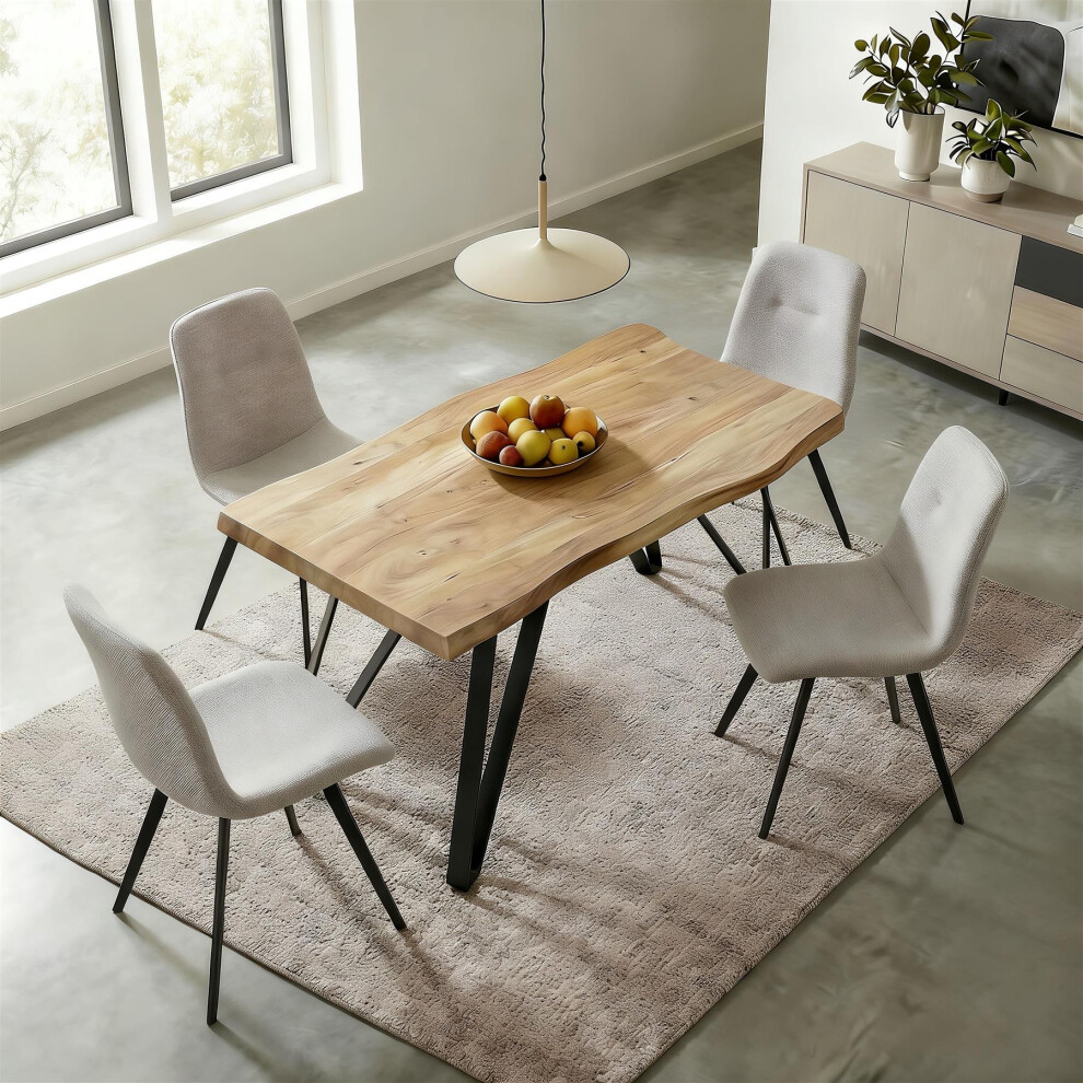New Home Source (Table 120 Cm And 4 Off Chairs) Dining Set Arbore 120Cm/140Cm Table And 4/6/8 Upholstered Chairs White
