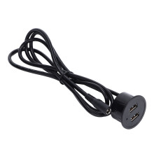 Painel de montagem embutida para gerenciamento conveniente de dispositivos, porta USB metálica e conector de 3,5 mm com transferência de dados de