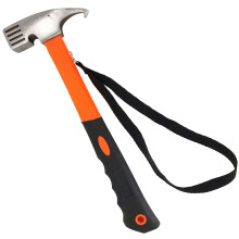 Camping Hammer Tent Peg Puller, Carbon Steel Hook Angle Design (Orange)
