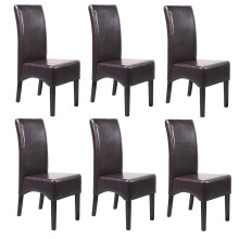 6er-Set Esszimmerstuhl Küchenstuhl Stuhl Crotone, LEDER