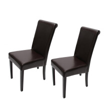 2er-Set Esszimmerstuhl Stuhl Küchenstuhl Lecce II, Leder
