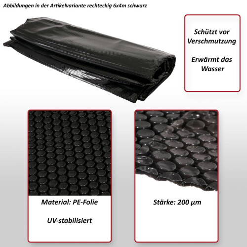 Pool-Abdeckung Wärmeplane Solarplane Abdeckplane Solarabdeckung, Stärke: 200 µm 2
