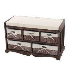 Kommode und Sitzbank mit 5 Schubladen, 45x77x36cm, Shabby-Look, Shabby Vintage