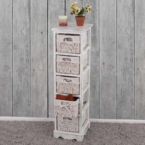 Étagère Commode avec 5 tiroirs en osier