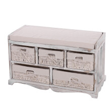 Kommode und Sitzbank mit 5 Schubladen, 45x77x36cm, Shabby-Look, Shabby Vintage