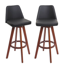 2er-Set Barhocker MCW-C43, Barstuhl Tresenhocker, Holz Kunstleder drehbar MVG-zertifiziert