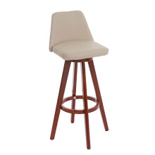 Barhocker MCW-C43, Barstuhl Tresenhocker, Holz Kunstleder drehbar