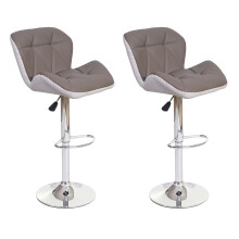 2er-Set Barhocker MCW-A92, Barstuhl Tresenhocker, höhenverstellbar Kunstleder