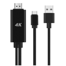 Cable Adaptador 2 en 1 USB C 3.1 Tipo C una Compatible 4K 30Hz con AlimentacióN USB para TeléFono Conectado una Proyector TV