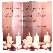 LED-Paravent Candles, Trennwand Raumteiler, Timer netzbetrieben 180x200cm 15 LEDs