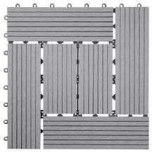 WPC Bodenfliese Sarthe, Holzoptik Balkon/Terrasse, 11x je 30x30cm = 1qm