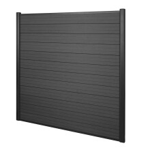 WPC-Sichtschutz Savoie, Windschutz Zaun, Alu Premium