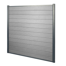 WPC-Sichtschutz Savoie, Windschutz Zaun, Alu Premium