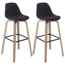 2er-Set Barhocker MCW-A89, Barstuhl Tresenhocker mit Lehne