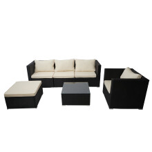 Poly-Rattan-Garnitur Busto, Gartengarnitur Sitzgruppe Sofa Lounge-Set