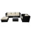 Poly-Rattan-Garnitur Busto, Gartengarnitur Sitzgruppe Sofa Lounge-Set 1
