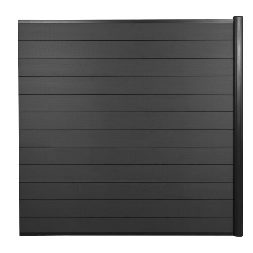 Cortina WPC Sarthe, valla cortaviento, poste de aluminio 1
