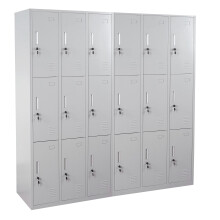Schließfach Preston T829, Schließfachschrank Wertfachschrank Spind, Metall 9 Fächer, grau