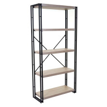 Bücherregal MCW-A27, Standregal Wohnregal, 165x80cm 3D-Struktur 5 Ebenen