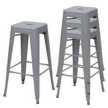4er-Set Barhocker MCW-A73, Barstuhl Tresenhocker, Metall Industriedesign stapelbar