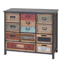 Apotheker-Schrank MCW-A43, Kommode, Tanne Holz massiv Vintage Shabby-Look 84x90x32cm