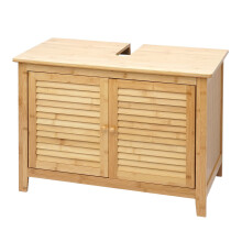 Waschbeckenunterschrank MCW-B18, Badezimmer Badschrank, Bambus