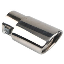 Coche de Acero Inoxidable Brillante Plateado Tubo de Escape Recto de Garganta Redonda Universal Se Adapta para Accesorios de Coche